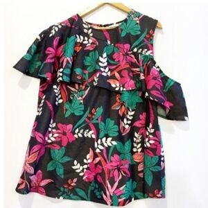 *New- ISABEL MATERNITY COLD SHOULDER SHORT SLEEVE TOP SIZE SMALL PINK BLUE